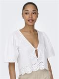 JDYALICE S/S TIE TOP WVN bright white