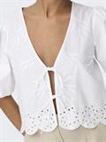 JDYALICE S/S TIE TOP WVN bright white