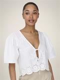 JDYALICE S/S TIE TOP WVN bright white