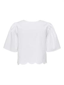 JDYALICE S/S TIE TOP WVN bright white