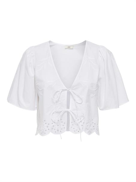 JDYALICE S/S TIE TOP WVN bright white