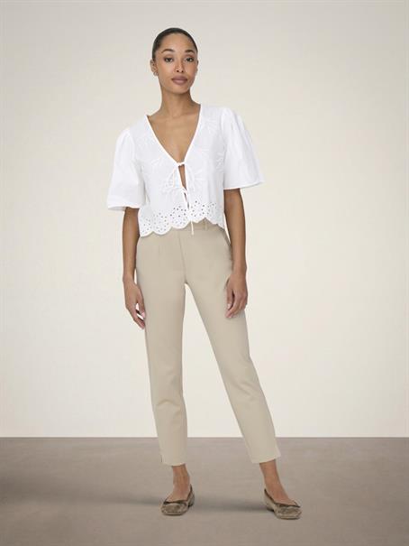 JDYALICE S/S TIE TOP WVN bright white