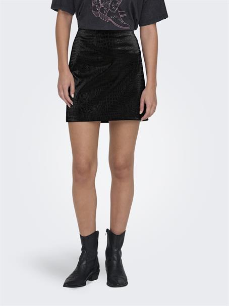 JDYALMA PU CROCO SKIRT WVN black