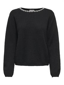 JDYALVA LIFE L/S EMBELLISH PULLOVER KNT black