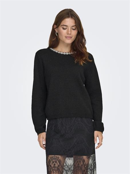 JDYALVA LIFE L/S EMBELLISH PULLOVER KNT black