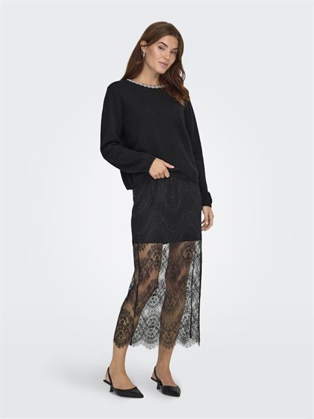 JDYALVA LIFE L/S EMBELLISH PULLOVER KNT black