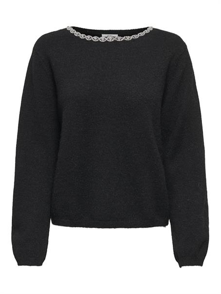 JDYALVA LIFE L/S EMBELLISH PULLOVER KNT black