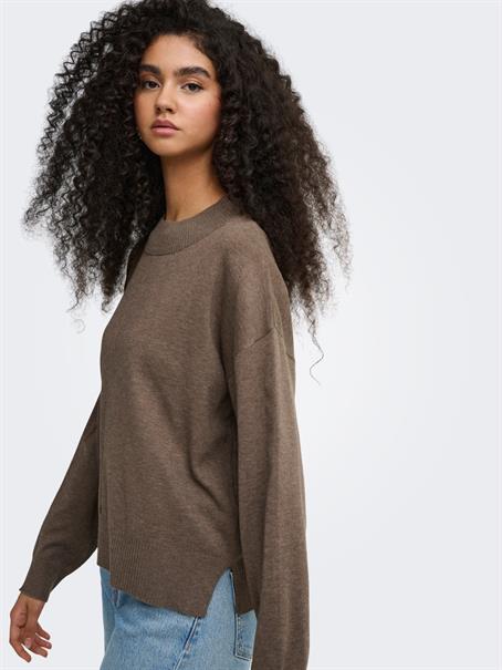 JDYAMORE L/S HN SLIT PULLOVER KNT falcon
