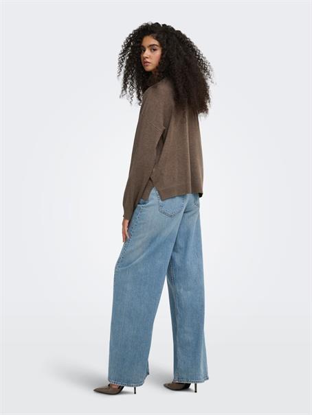 JDYAMORE L/S HN SLIT PULLOVER KNT falcon