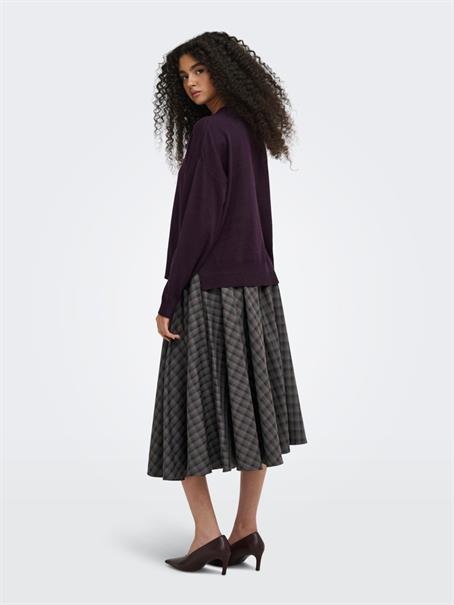 JDYAMORE L/S HN SLIT PULLOVER KNT plum perfect