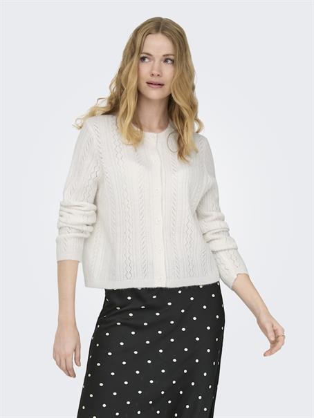 JDYAPRIL LIFE L/S O-NECK CARDIGAN KNT bright white