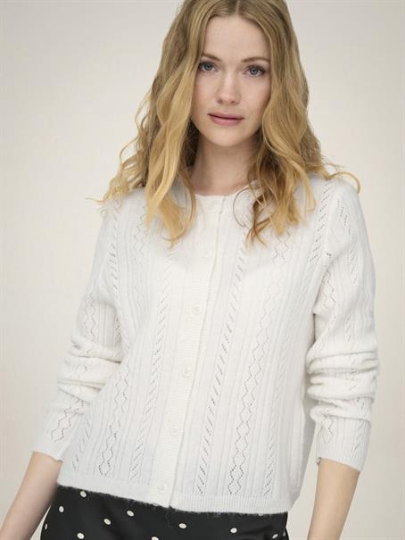 JDYAPRIL LIFE L/S O-NECK CARDIGAN KNT bright white