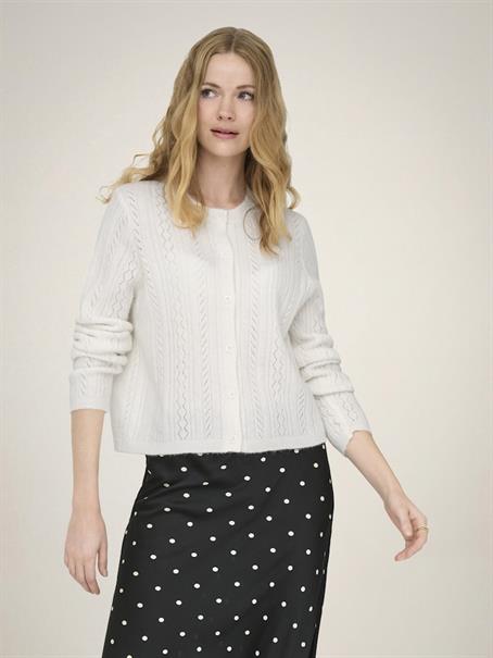 JDYAPRIL LIFE L/S O-NECK CARDIGAN KNT bright white