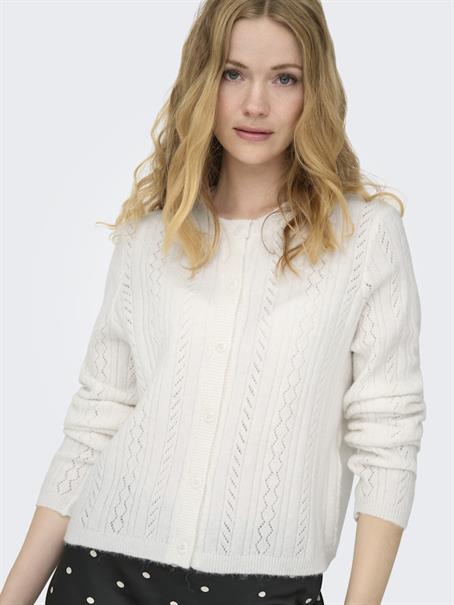 JDYAPRIL LIFE L/S O-NECK CARDIGAN KNT bright white
