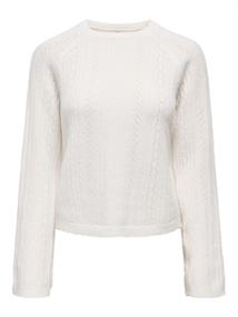 JDYAPRIL LIFE L/S O-NECK PULLOVER KNT bright white