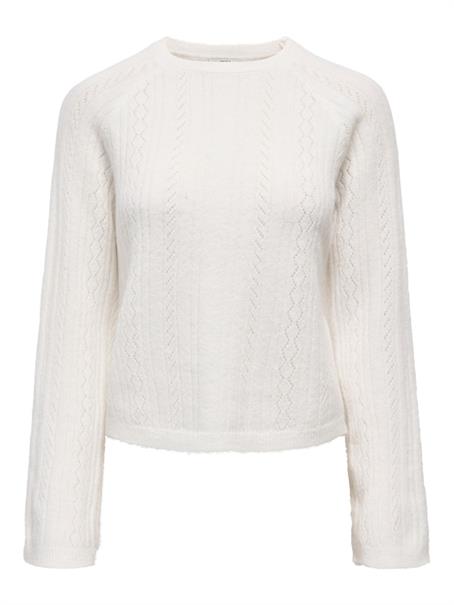 JDYAPRIL LIFE L/S O-NECK PULLOVER KNT bright white