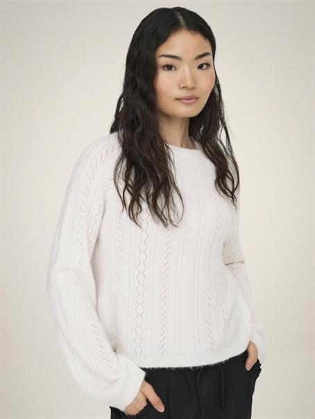 JDYAPRIL LIFE L/S O-NECK PULLOVER KNT bright white