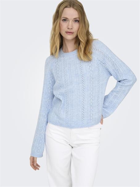 JDYAPRIL LIFE L/S O-NECK PULLOVER KNT cashmere blue