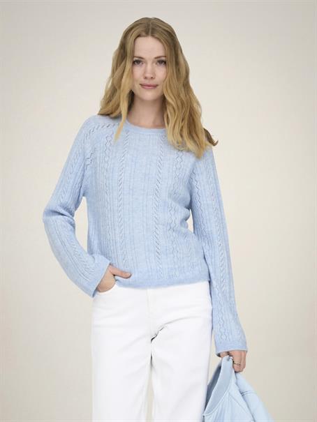 JDYAPRIL LIFE L/S O-NECK PULLOVER KNT cashmere blue