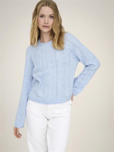 JDYAPRIL LIFE L/S O-NECK PULLOVER KNT cashmere blue