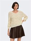 JDYBADUT L/S V-NECK STRUC GLITT PULL KNT crème brûlée
