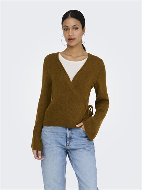 JDYBECKY L/S WRAP CARDIGAN KNT bison