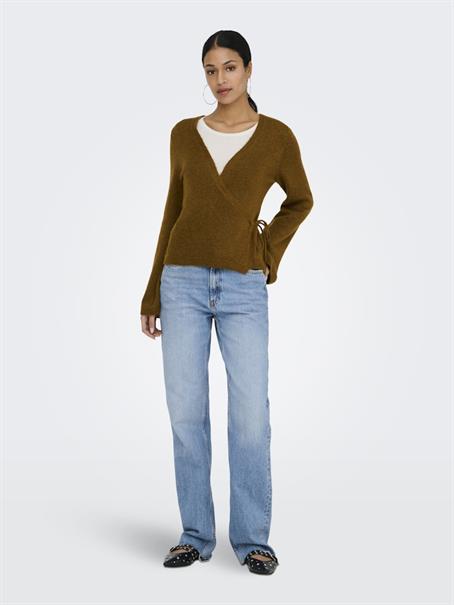 JDYBECKY L/S WRAP CARDIGAN KNT bison