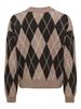 JDYBIANKA L/S ARGYLE PULLOVER KNT NOOS chocolate torte