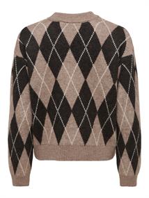 JDYBIANKA L/S ARGYLE PULLOVER KNT NOOS chocolate torte