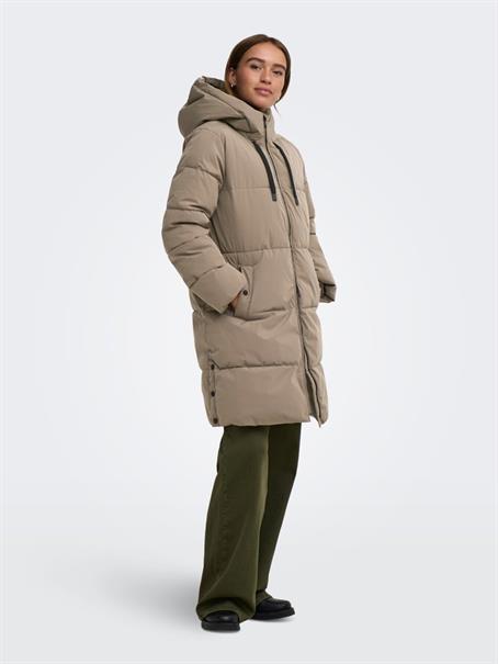 JDYBLAIR LONG HOOD PUFFER OTW SIJ NOOS walnut