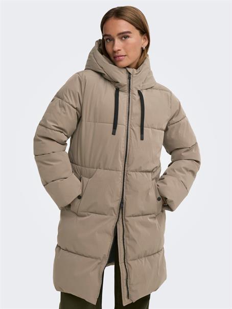 JDYBLAIR LONG HOOD PUFFER OTW SIJ NOOS walnut
