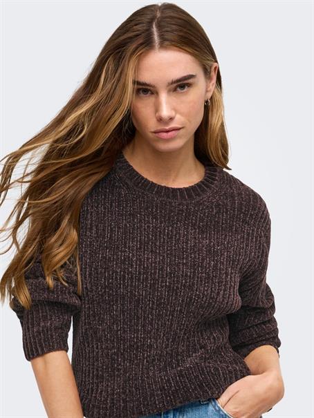 JDYCARIE L/S ON CHENILLE PULLOVER KNT coffee bean