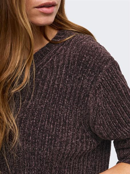 JDYCARIE L/S ON CHENILLE PULLOVER KNT coffee bean