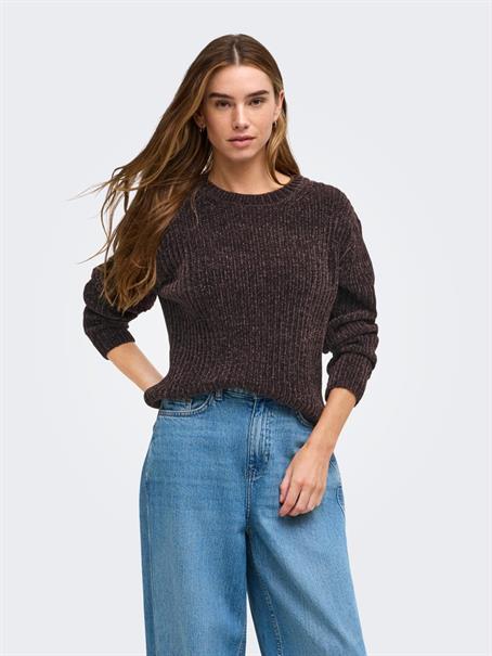 JDYCARIE L/S ON CHENILLE PULLOVER KNT coffee bean