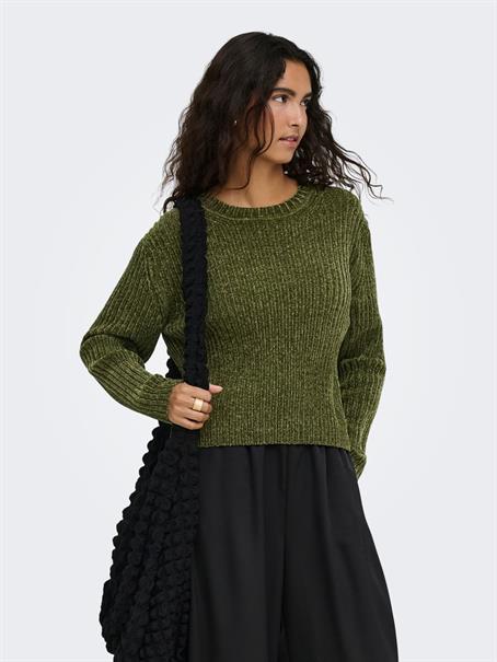 JDYCARIE L/S ON CHENILLE PULLOVER KNT sphagnum