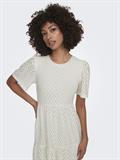 JDYCARLA CATHINKA S/S DRESS JRS NOOS cloud dancer