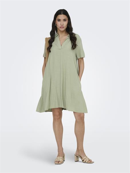 JDYCAYA LINEN S/S DRESS WVN NOOS laurel oak