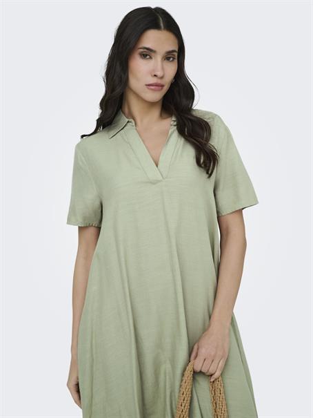 JDYCAYA LINEN S/S DRESS WVN NOOS laurel oak
