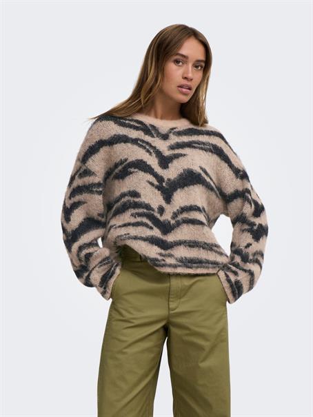 JDYCECILIE L/S ON ANIMAL PULLOVER KNT egret