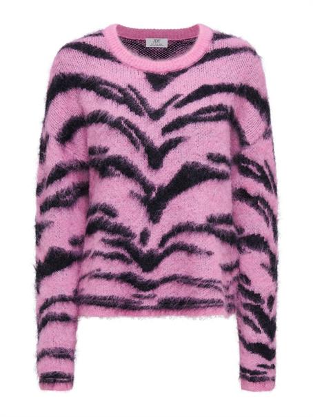 JDYCECILIE L/S ON ANIMAL PULLOVER KNT super pink