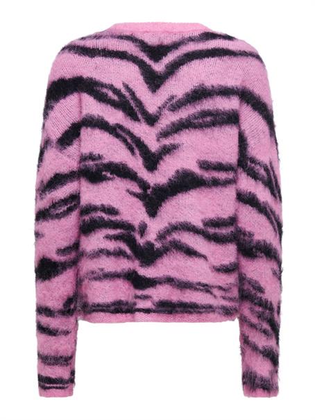 JDYCECILIE L/S ON ANIMAL PULLOVER KNT super pink