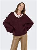 JDYDINEA L/S REVERSIBLE PULLOV. KNT NOOS cabernet