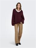 JDYDINEA L/S REVERSIBLE PULLOV. KNT NOOS cabernet