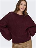 JDYDINEA L/S REVERSIBLE PULLOV. KNT NOOS cabernet