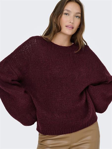 JDYDINEA L/S REVERSIBLE PULLOV. KNT NOOS cabernet
