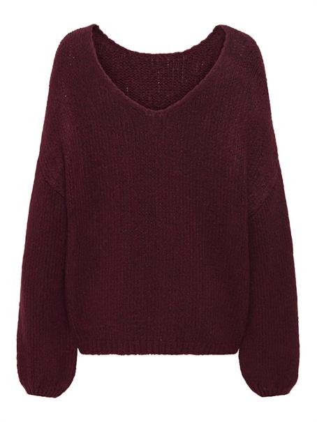 JDYDINEA L/S REVERSIBLE PULLOV. KNT NOOS cabernet