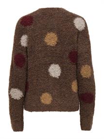 JDYDOTTIE L/S O-NECK DOT PULLOVER KNT bison