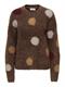 JDYDOTTIE L/S O-NECK DOT PULLOVER KNT bison