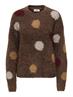 JDYDOTTIE L/S O-NECK DOT PULLOVER KNT bison
