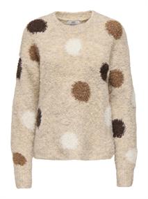 JDYDOTTIE L/S O-NECK DOT PULLOVER KNT pussywillow gray